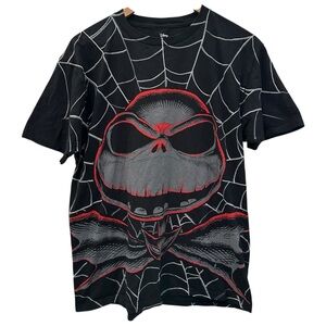 Disney NBC Jack Skellington AOP spiderweb big face tshirt size large